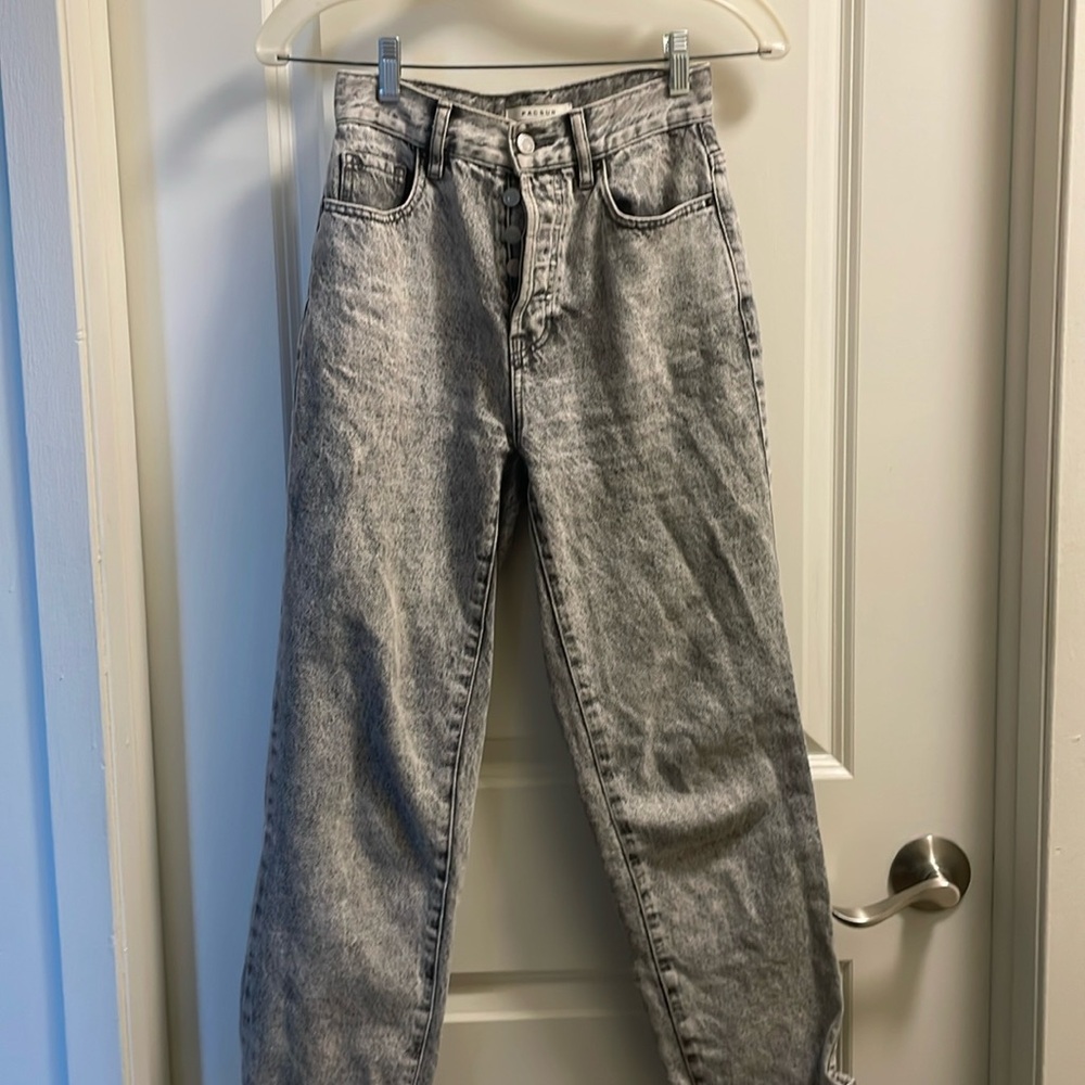 PacSun high waist straight jeans/grey/size 23/button up